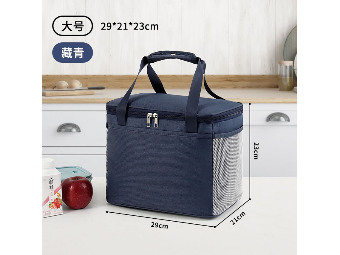 Bolsa térmica para almuerzo con estampado de flechas, hecha con papel de aluminio grueso e impermeable MDUG (azul oscuro, talla L)