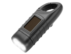 Linterna de mano de emergencia con manivela, linterna LED portátil con manivela de mano, energía solar, mosquetón de dínamo, energía, negro YIZHOOD