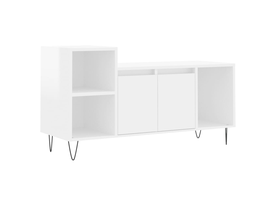 Mueble TV 100x35x55 cm Derivados de Madera Blanco Brillo MAISON EXCLUSIVE