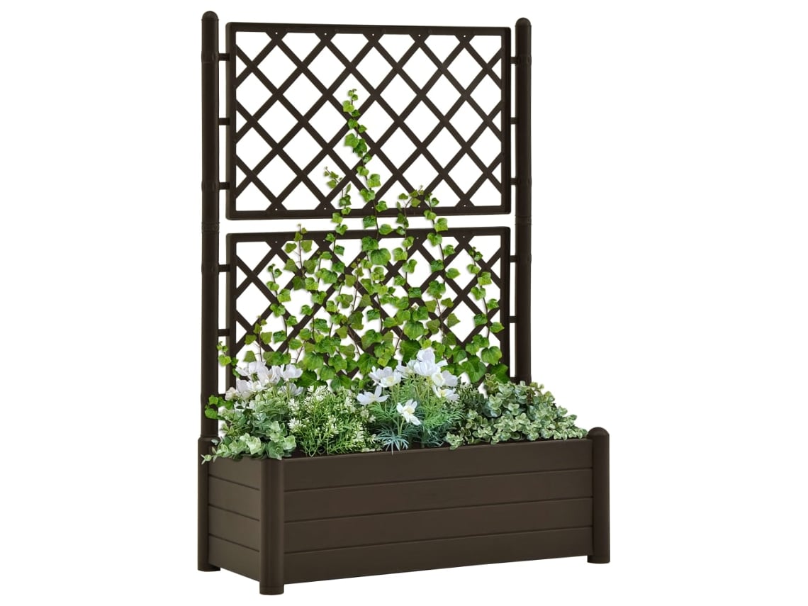 Maceta/Jardinera de Jardín con Enrejado 100X43X142 Cm PP Color Moca