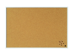 Bi-office New Basic Tablero De Corcho, 90x60cm, Superficie De Corcho, Marco De Mdf Blanco