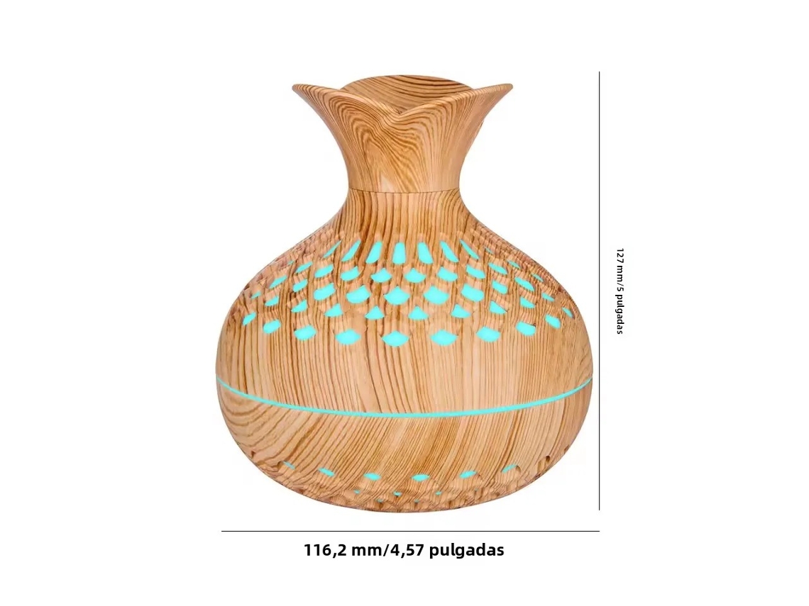Humidificador De Madera De 300 Ml Con Difusor De Aromaterapia Usb (madera Clara) Para Uso Doméstico.