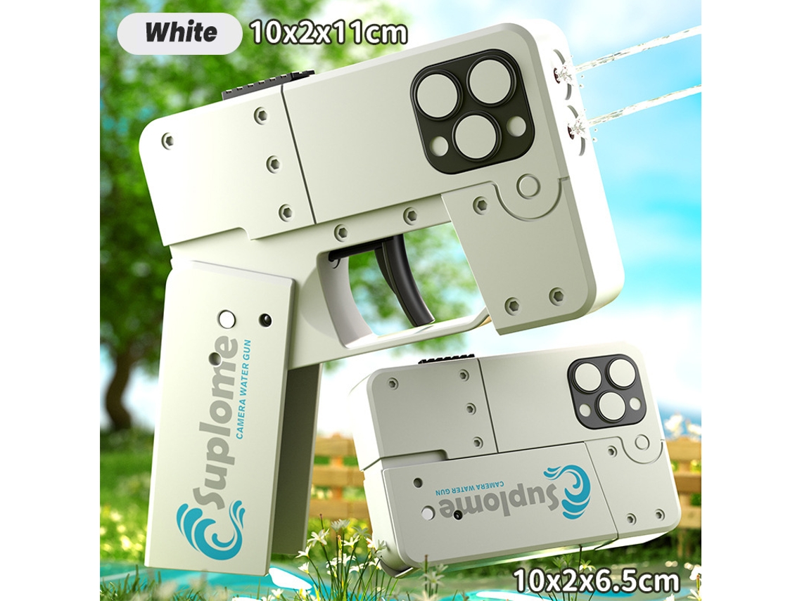 Pistola De Agua De Juguete (blanca) - Disparo Continuo Automático - Rociador De Doble Cabezal - Para Niños