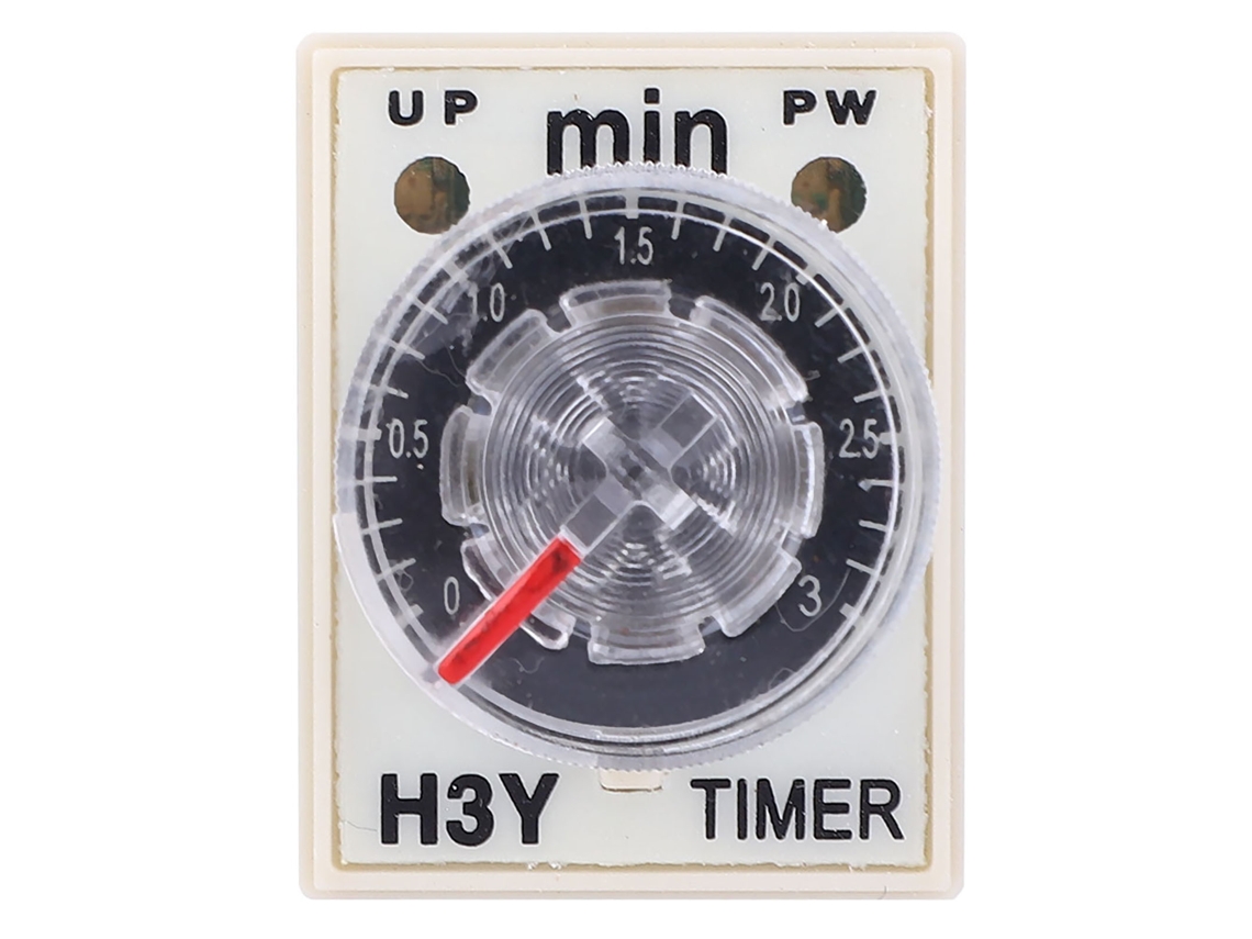 Relé temporizador H3Y 2, retardo de activación, 0-3 min, 8 pines, 24V/110V/220VAC