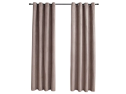 Maison Exclusive - Cortinas Opacas Con Anillas De Metal 2 Pzs Gris Topo 140x175 Cm