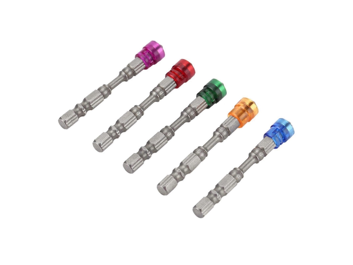 Brocas De Destornillador Ph2, 5 Piezas Acero Magnético S2 65mm Con Collar Limitador De Profundidad Y Mango Hexagonal 1/4"
