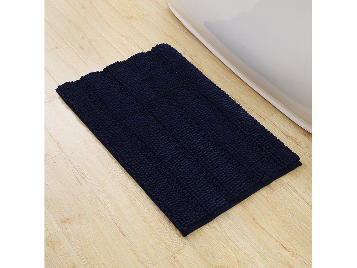 Alfombra de Baño LUUCOZK Antideslizantes Absorbentes Decoración Baño Secado Poliéster Azul (50x153cm)