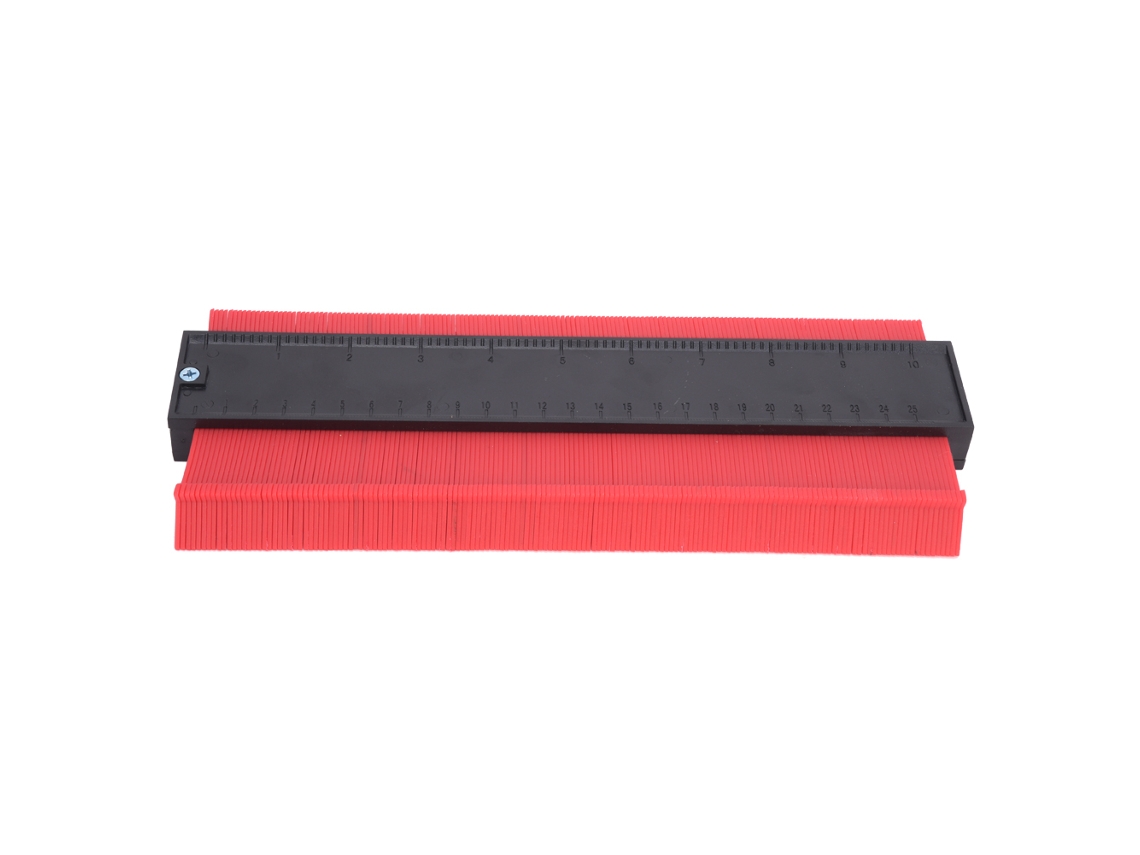 Calibrador de contornos Primerox ABS para herramientas de carpintería con formas irregulares.