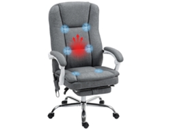Silla Oficina Masaje Calefacción Reclinable Altura Regulable Gris