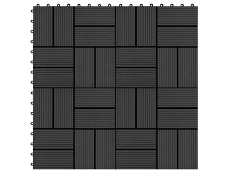 MAISON EXCLUSIVE - Baldosas para porche de WPC 30x30 cm 1 m² negro 11 unidades