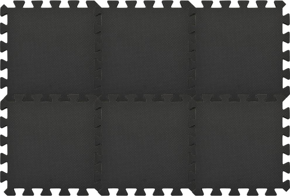 Alfombra Puzzle VIDAXL EVA Negro (54 piezas - 4,86m²)