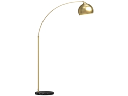 Candeeiro De Pé Em Forma De Arco Com Altura E Comprimento Ajustáveis Com Interruptor De Pé 110-115x30x170-180 Cm Dourado E Preto