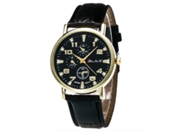 Reloj De Pulsera Casual De Cuarzo Con Correa De Piel Pu Redondo Retro Zhoulianfa Negro