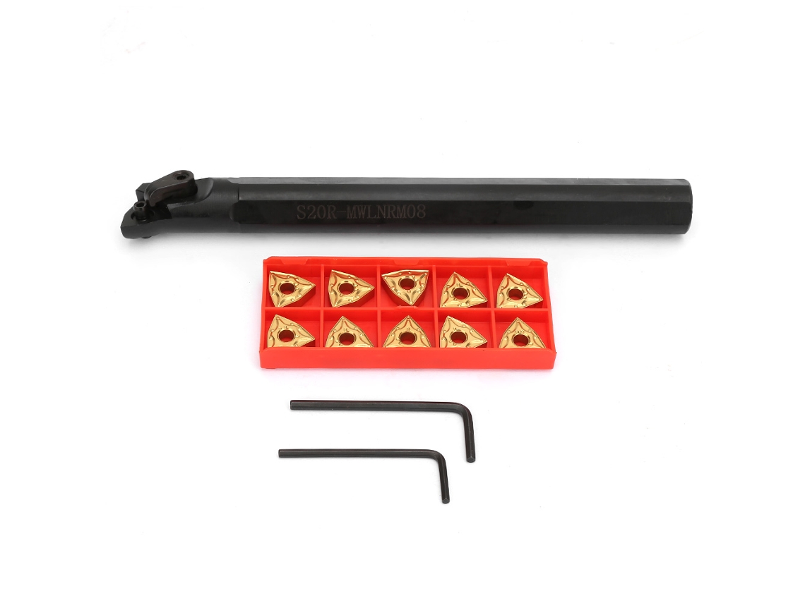 2026velora-portabrocas De Torneado S20r-mwlnr08 + 10 Inserts De Carburo Wnmg432 + 2 Llaves Para Tornos Cnc