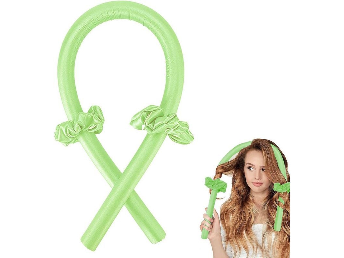 Rizador De Pelo Sin Calor Linjou, Kit Rizador Satinado Que No Daña El Cabello, Ideal Para Cabello Medio Y Largo (verde).