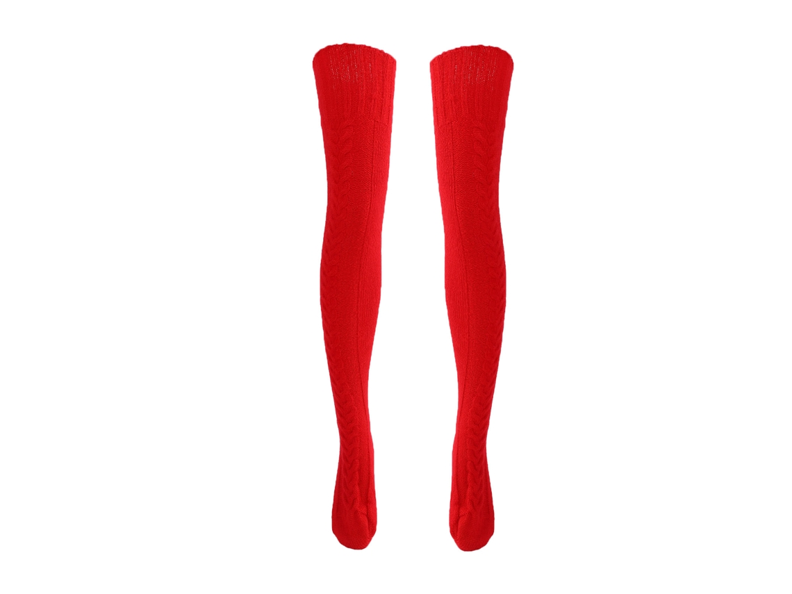 Calcetines De Lana Hasta La Rodilla Para Mujer, Calcetines Altos De Invierno, Calcetines De Punto Cálidos, Otoño/primavera.