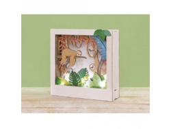 Marco de madera con escena 3D - 24 x 24 x 6,5 cm - Perezoso