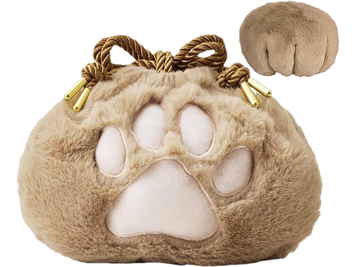 Sac En Peluche Avec Cordon De Serrage, Trousse Maquillage Pour Pattes Chat | Organisateur Rangement