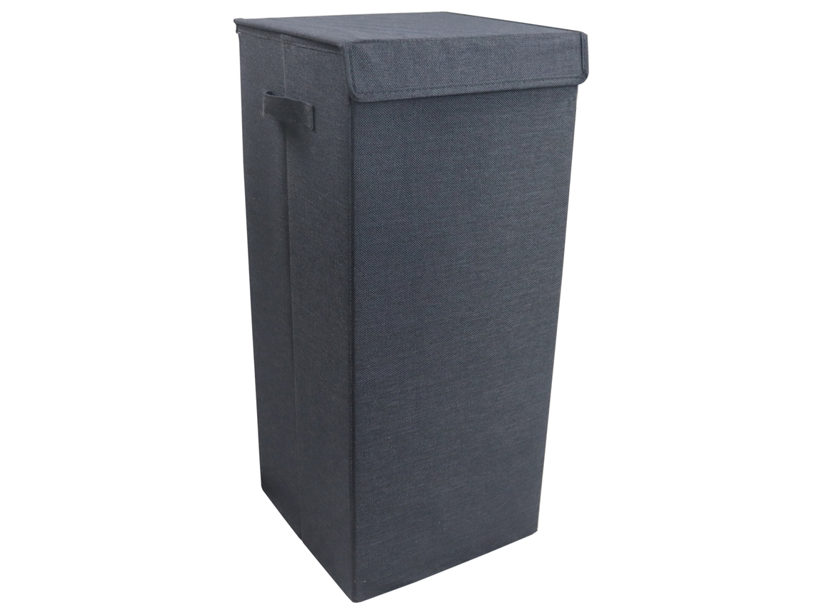 Caja De Almacenamiento Cesto Para La Ropa Vcm Tela Negro (l)