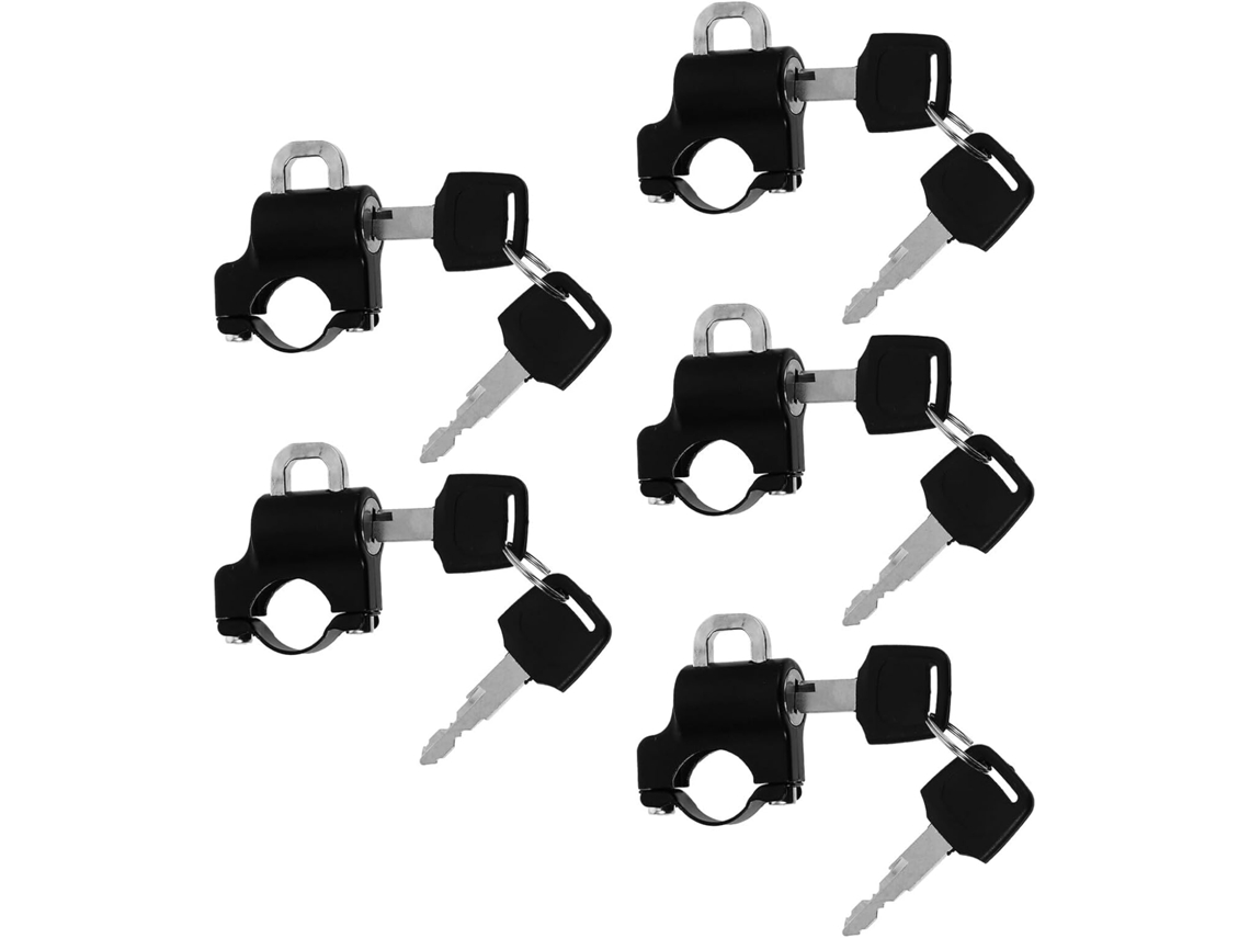 Juego De 5 Cierres De Seguridad Universales Para Cascos De Motocicleta, Montaje En Manillar De 22 Cm.