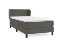 Maison Exclusive - Cama Box Spring Con Colchón Terciopelo Gris Oscuro 90x200 Cm