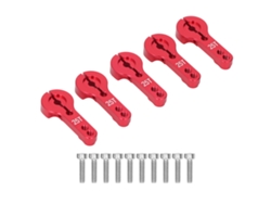 5 Boquillas De Servo De Aluminio 25t Con Rosca M3, Brazo De Dirección De Metal De 35 Mm Para Coche, Camión O Avión Rc (rojo)