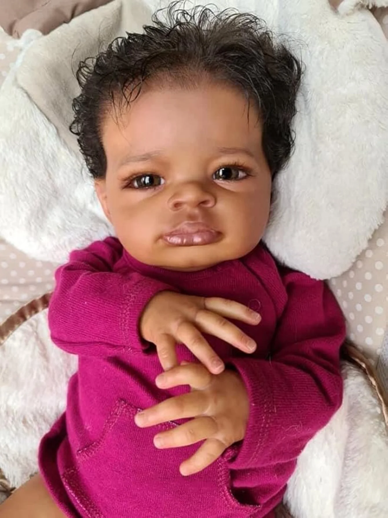 Muñeca Realista De Renacimiento Negra De 20 Pulgadas Con Cuerpo De Tela Suave.