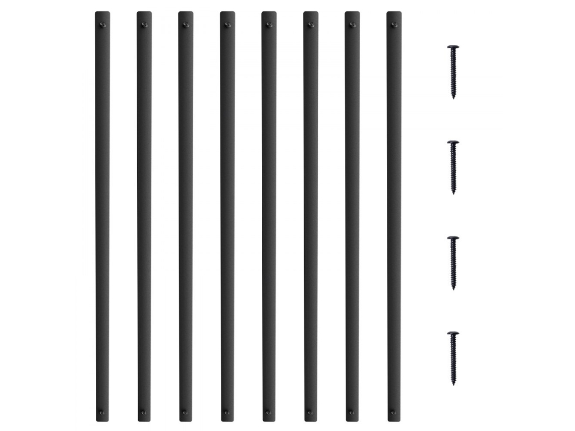 Barandillas Metálicas de Aluminio Negro Mate 750x25 mm, Juego de 51 Piezas para Pasamanos y Barandillas Tekmaquinas