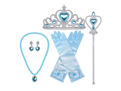 Rebe-conjunto De Accesorios Para Disfraz De Princesa: Corona, Cetro, Collar, Pendientes Y Guantes
