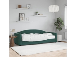 Sofá Cama Con Colchón Terciopelo Verde Oscuro 80x200 Cm