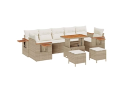 Maison Exclusive - Conjunto De Sofás De Jardín Con Cojín 13 Pcs Beige Y Crema