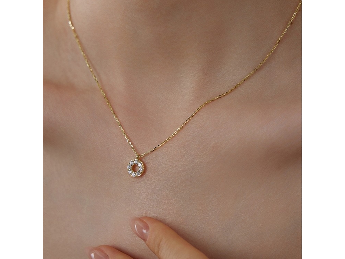 (oro) Plata De Ley 925, Collar De Círculo Pequeño De Lujo Discreto, Elegante Y Sencillo Para El Día A Día.