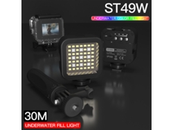 Luz De Vídeo Led Rgb Portátil Impermeable 30m/98ft 5500k Regulable Con Tornillo 1/4 Para Cámara Trípode Grabación Subacuática