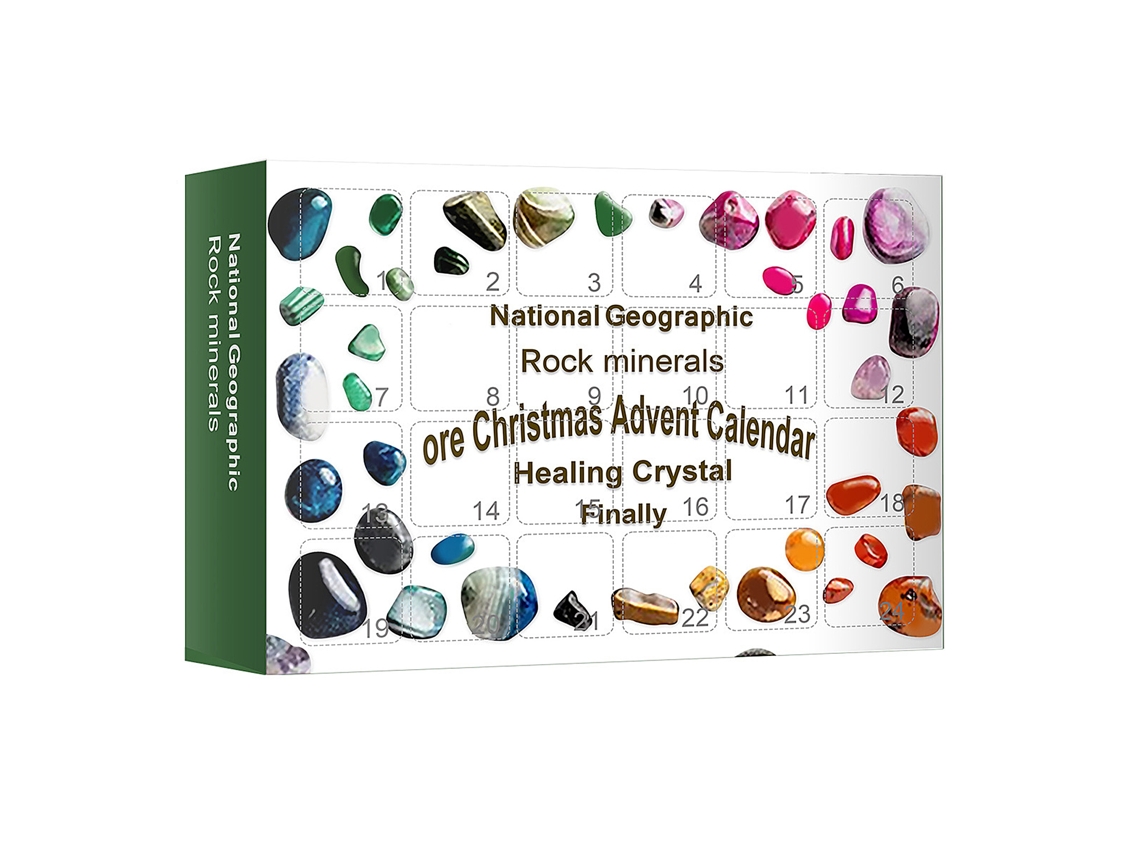 Calendario De Adviento De Piedras Curativas De 24 Cuadrículas Para Adultos Y Niños - Regalo De Navidad