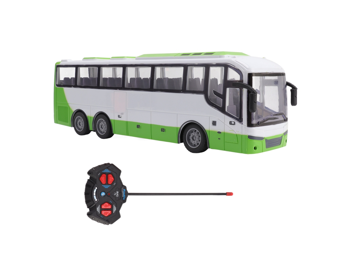 Ônibus De Controle Remoto Elétrico 1/30 Modelo Rc Brinquedo Com Controle Remoto Branco Verde