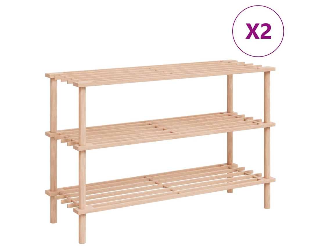 Maison Exclusive - Zapatero De 3 Alturas 2 Unidades Madera Maciza De Abeto