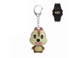 Llavero de animales GOKOCO con luz LED y reloj