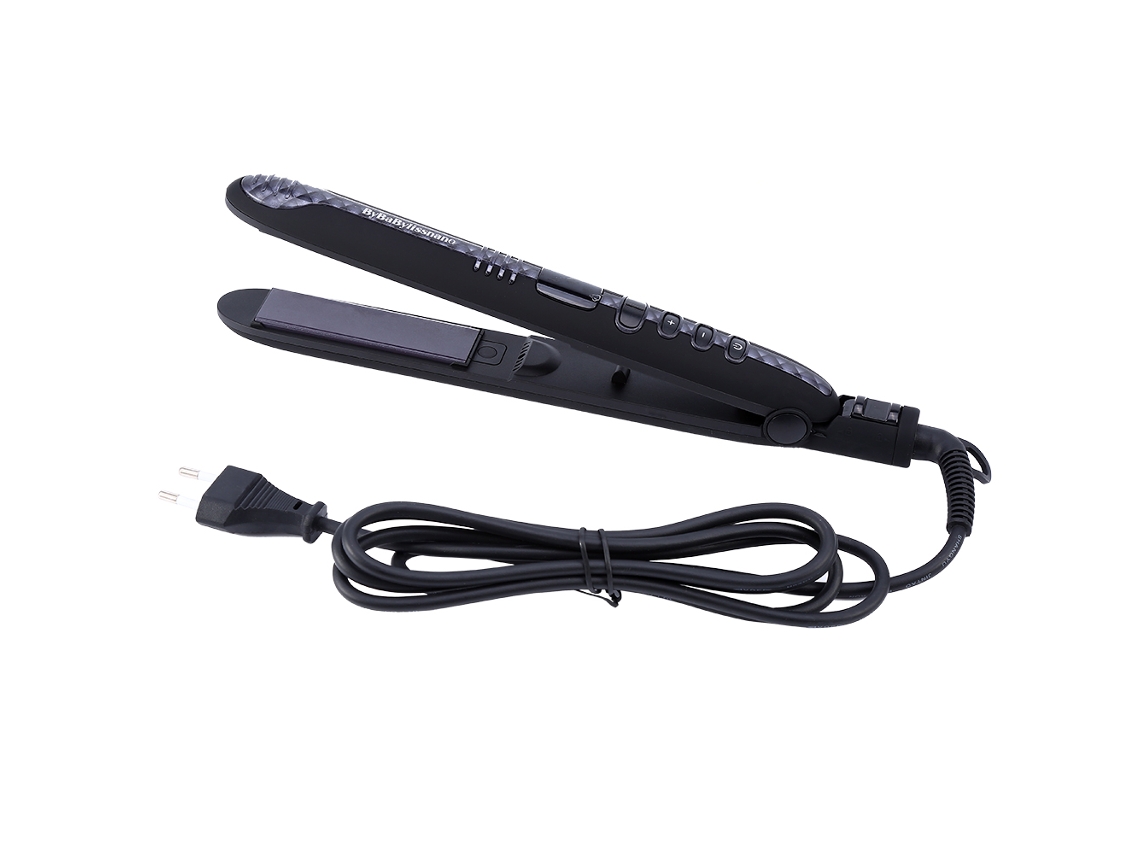 Plancha De Pelo De Cerámica Turmalina Con Display Lcd Y Aniones Herramienta De Estilismo (negro)