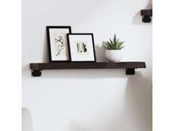 Estante De Pared | Estante Flotante | Estantería Pared Madera Roble Tratada Marrón Oscuro 60x10x4 Cm