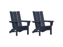 Maison Exclusive - Silla De Jardín 2 Pcs Azul Marino 80.5 X 74.5 X 92 Cm