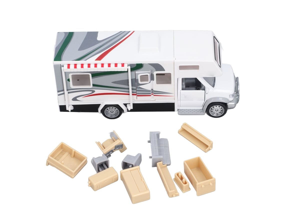 Coche-casa De Juguete Para Niños Con Luces Y Sonidos, Puertas Que Se Abren, Simulación De Autocaravana, Blanco