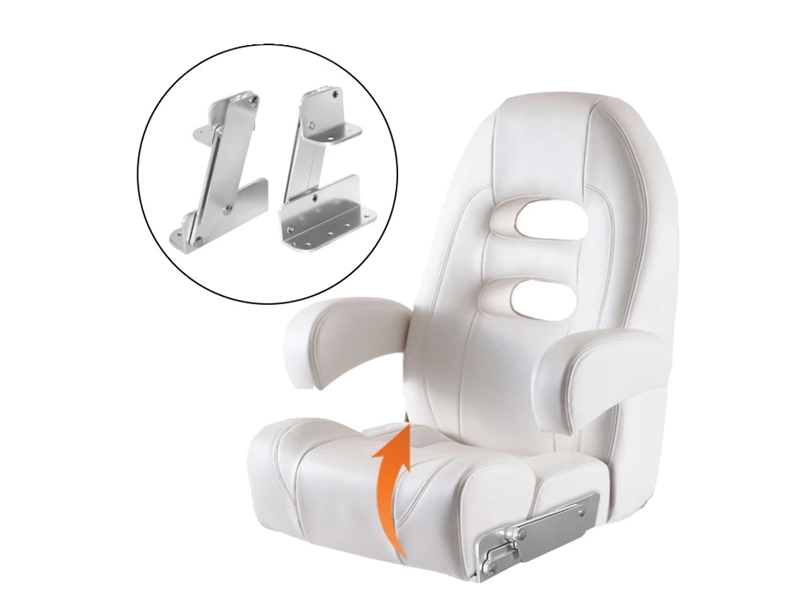 Bisagra para asiento de barco, construcción de aluminio, diseño antiaplastamiento, 11" x 2.2" x 2.5", peso de 2.25 lb, compatibilidad versátil con OEM.