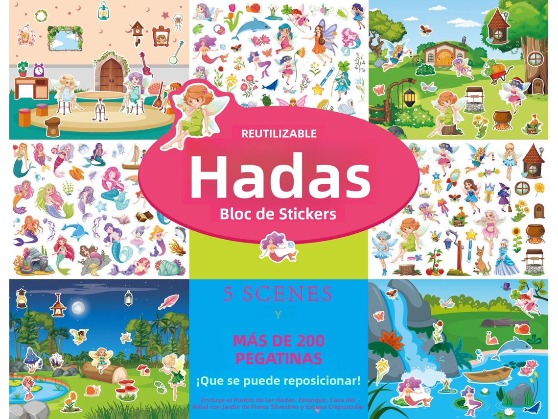 (Estilo 3) Pegatinas infantiles con escenas del mundo real, más de 200 hojas, reutilizables, juguete educativo.