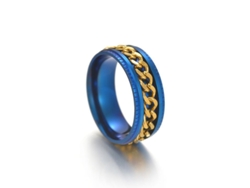2026-anillo Giratorio Para Aliviar Ansiedad De Acero Inoxidable Negro Con Cadena Para Regalo Talla Circunferencia 65mm Diámetro 20.7mm