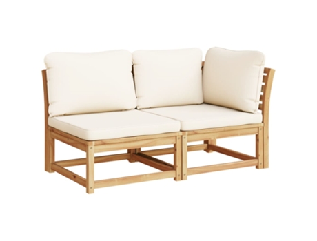 Conjunto 2 de muebles de jardín VIDAXL con cojines madera acacia