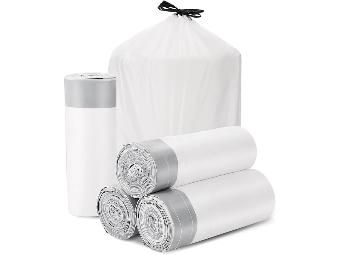 100 Sacos de Lixo com Cordão Ajustável 50 X 60 Cm Reforçados e Grossos Bolsos de Armazenamento com Fecho Automático ZYBLSSBB