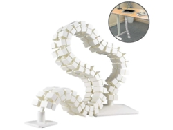 Organizador De Cables De Escritorio, Sistema Modular De Gestión De Cables, Abs Y Acero, Blanco/plateado/negro