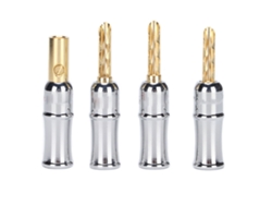 4pcs Conector Plug Banana Latão Revestido Ouro 24k Para Alto-falantes Ba1451 Prateado Preto/vermelho