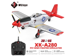 Avión RC A280 2.4G 4CH 3D6G Modo P51 Simulador de caza con faro LED Avión de juguete para niños