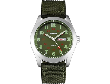 VEANXIN Relojes de pulsera impermeables con fecha y correa de nailon para hombre-Nuevo negro